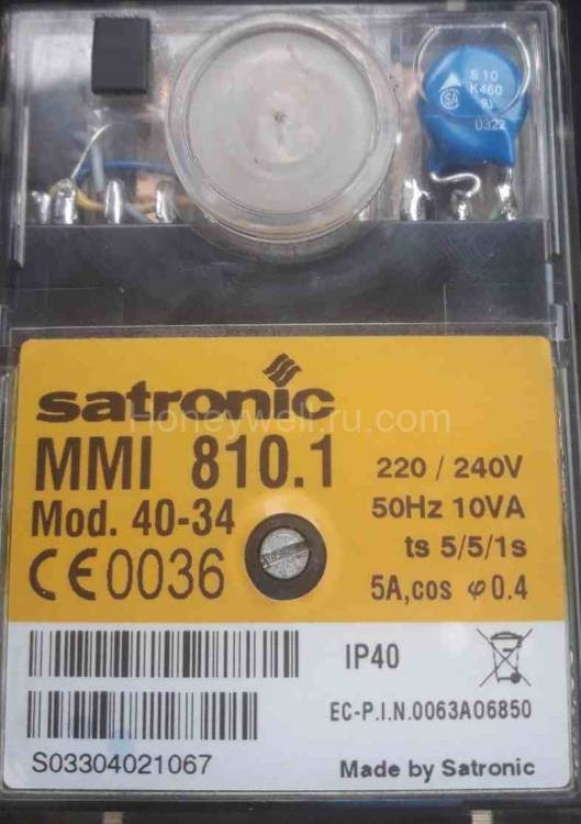 Топочный автомат Honeywell MMI 810.1 mod.40-34